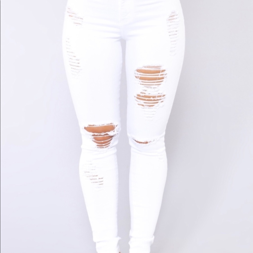 White Ripped Skinny Jeans